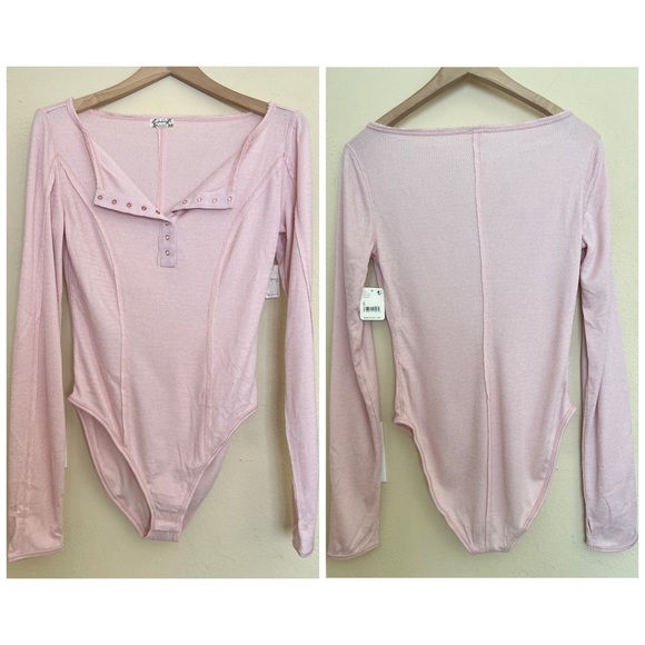 Free People Sloane Bodysuit Pink Nectar NWT - Picture 6 of 12